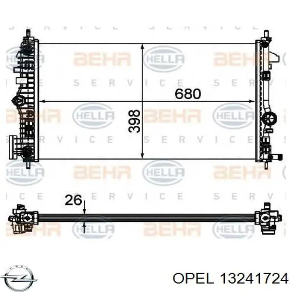 Купить 13241724 Opel Радиатор водяной