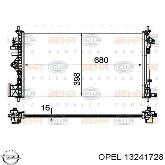 Радиатор 13241728 Opel