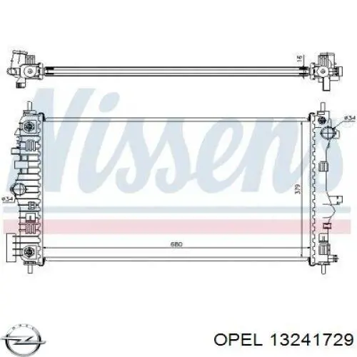 Радиатор 13241729 Opel