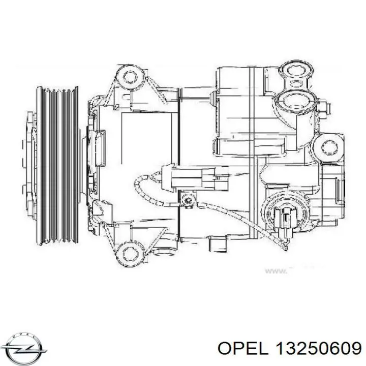 Компрессор системы кондиционирования Opel 13250609 цена, от 238.53 USD