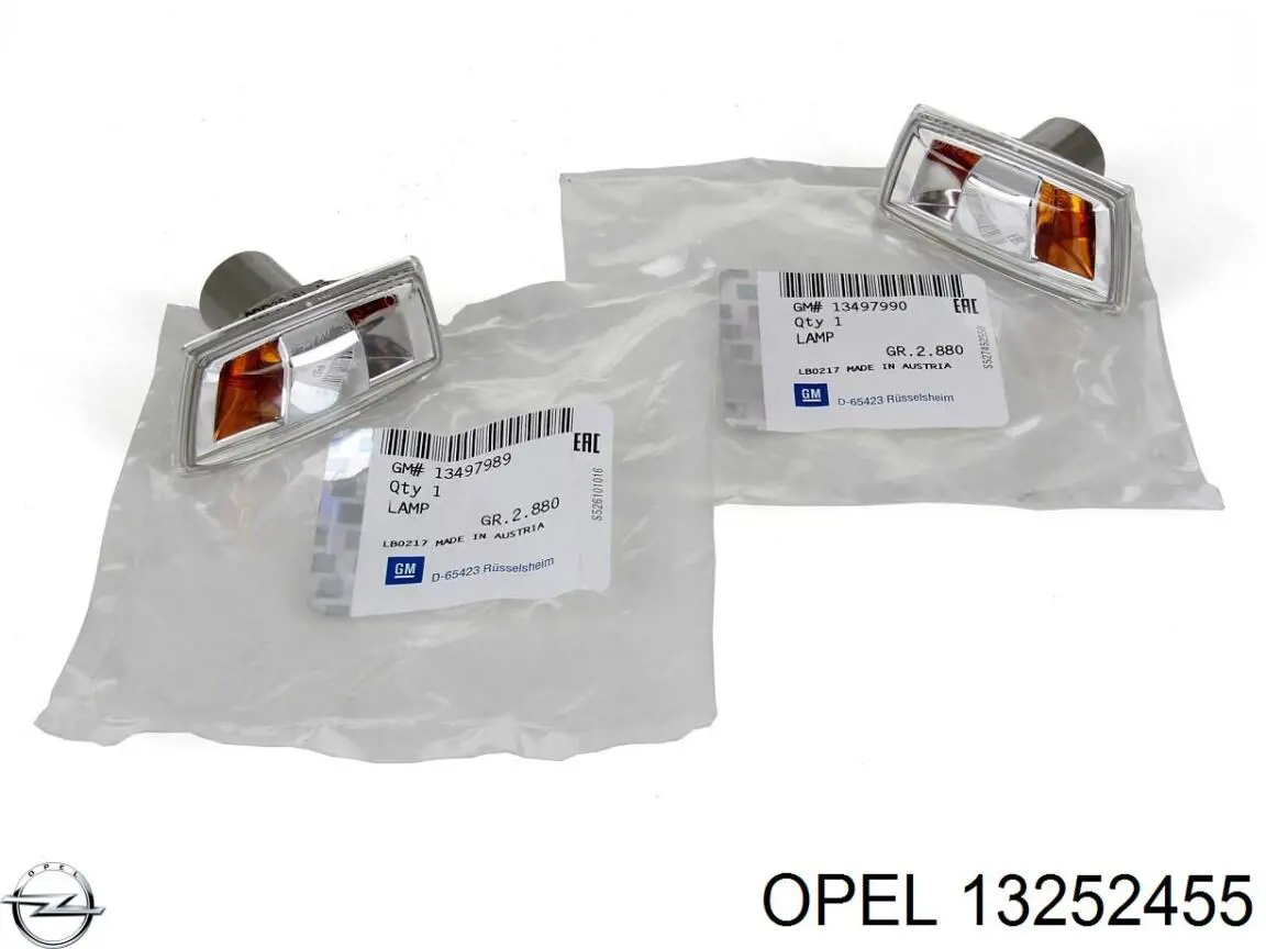 Указатель поворота крыла Opel 13252455