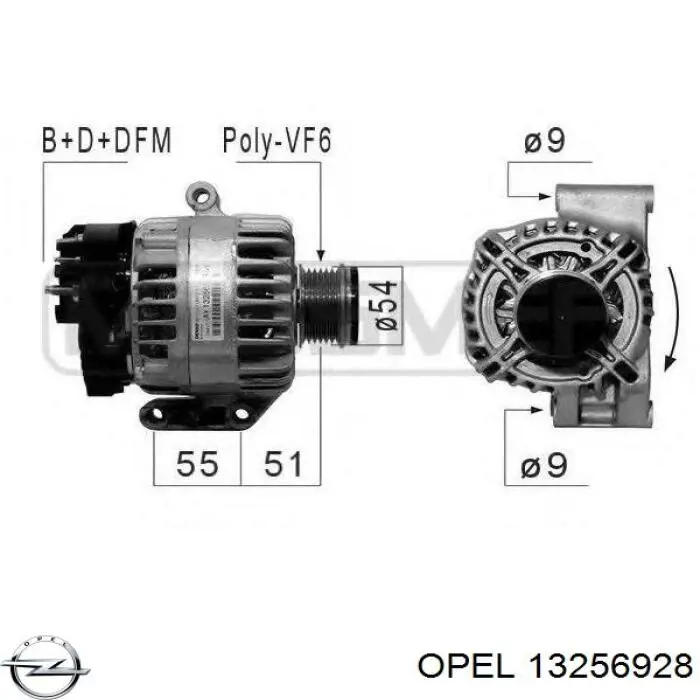 13256928 Opel генератор