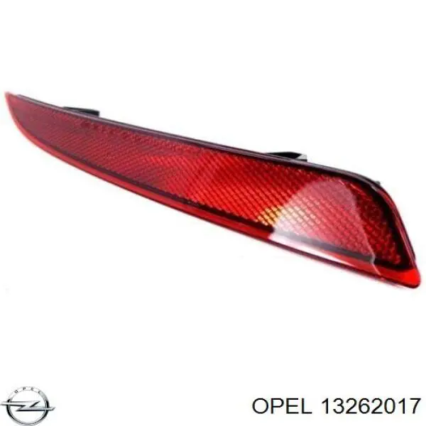 13262017 Opel retrorrefletor (refletor do pára-choque traseiro esquerdo)