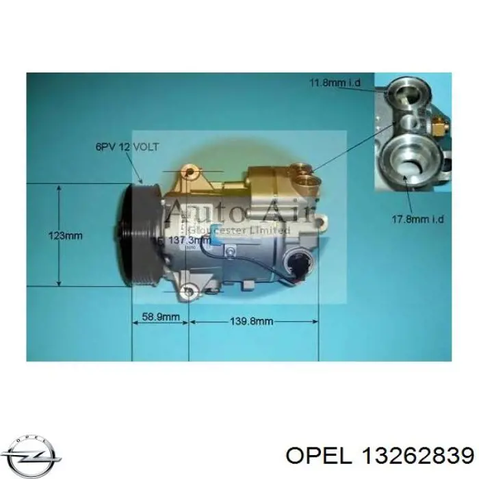 13262839 Opel compressor de aparelho de ar condicionado