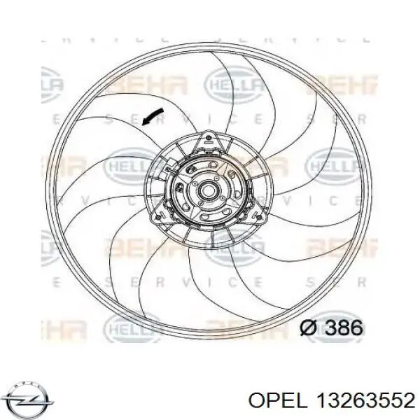 Электровентилятор охлаждения 13263552 Opel