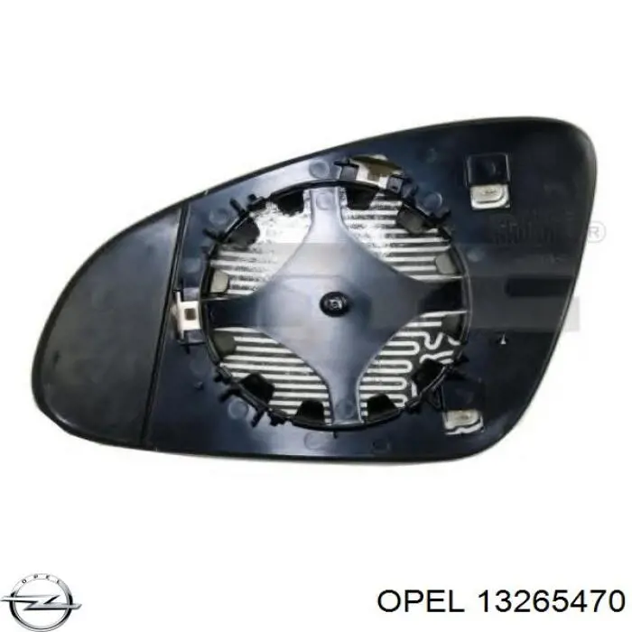 Зеркальный элемент зеркала заднего вида правого Opel 13265470