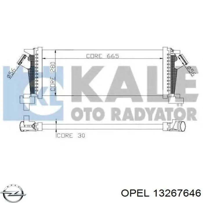 Система охлаждения наддувочного воздуха Opel 13267646 цена, от 75.22 USD
