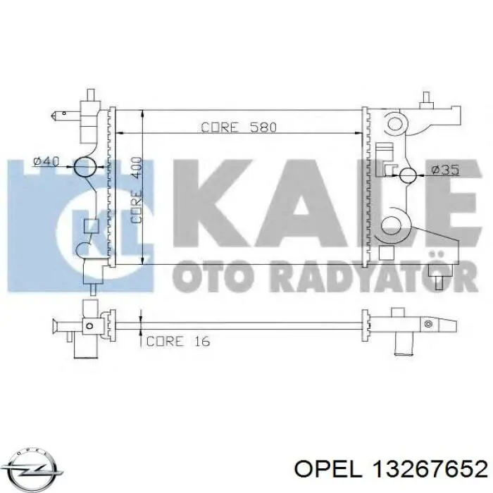 13267652 Opel Радиатор основной