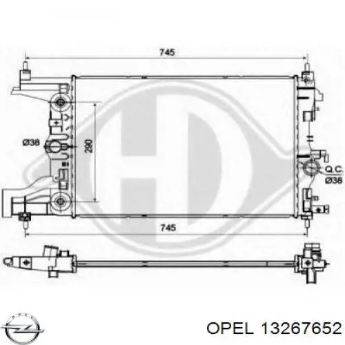 Радиатор охлаждения двигателя Opel 13267652 цена, от 58.34 USD
