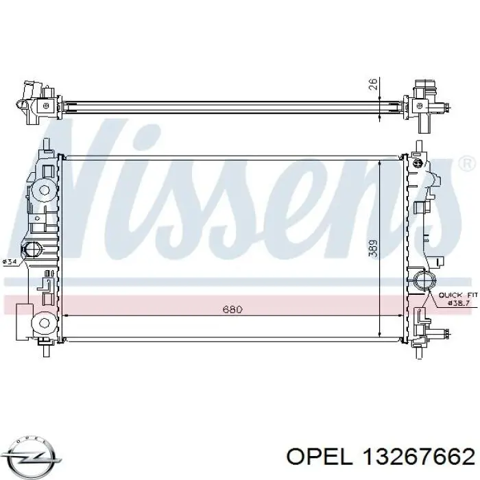 Радиатор охлаждения двигателя Opel 13267662 цена, от 100.61 USD