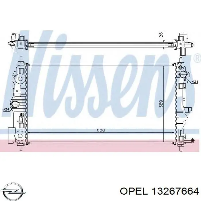 Радиатор 13267664 Opel