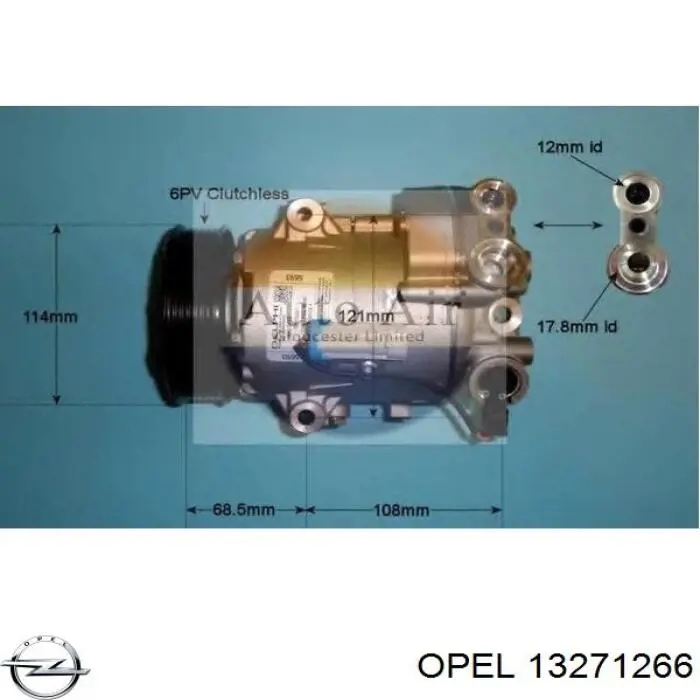 Компрессор системы кондиционирования Opel 13271266 цена, от 289.04 USD