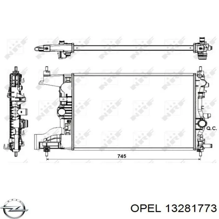 Купить 13281773 Opel Радиатор водяной