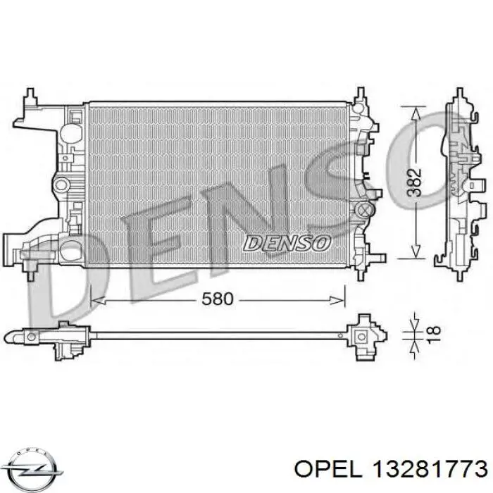 Радиатор 13281773 Opel