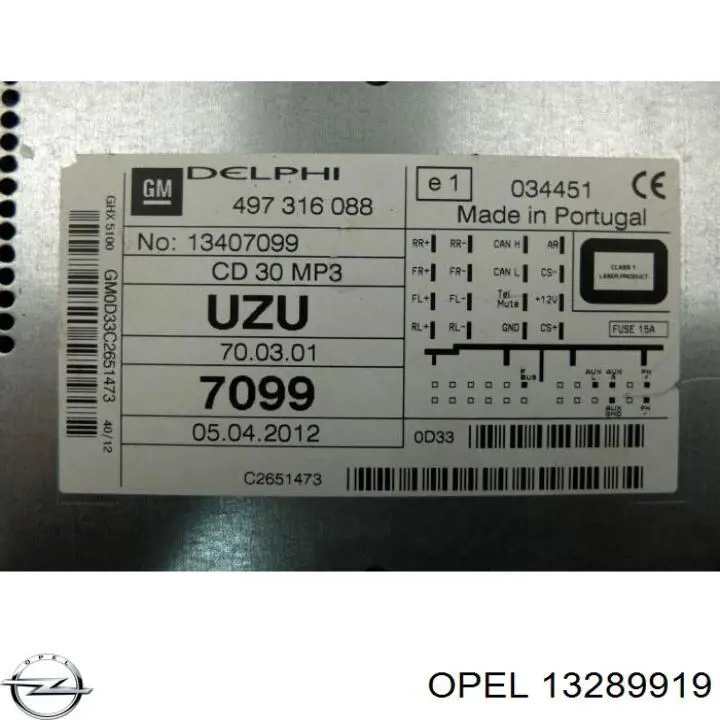 13289919 Opel