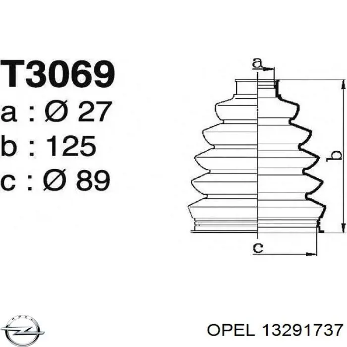 Купить 13291737 Opel Пыльник гранаты наружный, передний