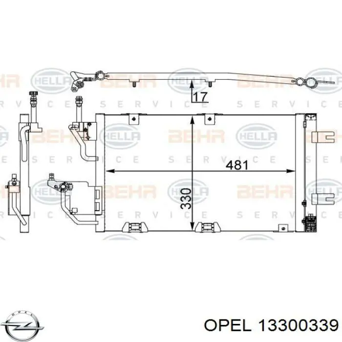 Конденсатор кондиционера Opel 13300339 цена, от 88.98 USD