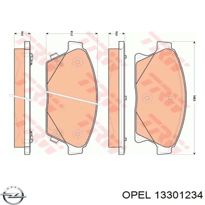 Колодки Opel 13301234 цена, от 25.45 USD