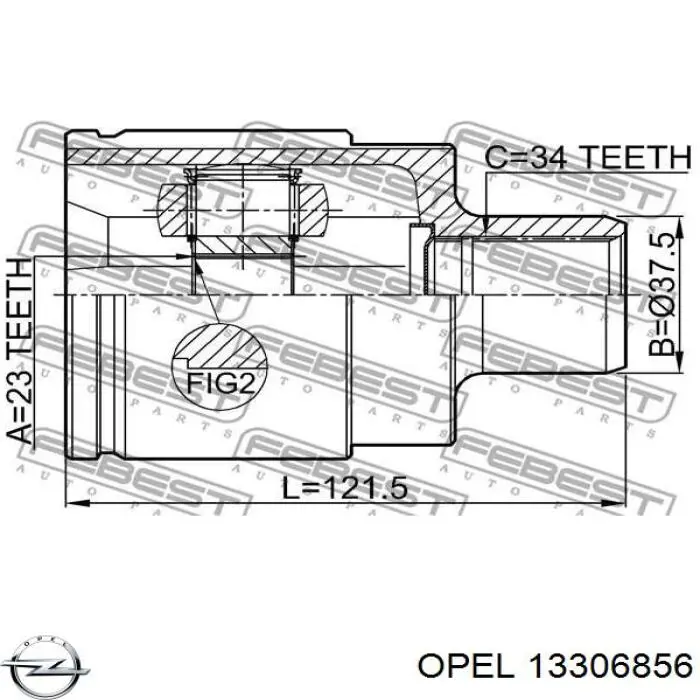 Шарнир привода внутренний Opel 0374691 цена, от 260.87 USD