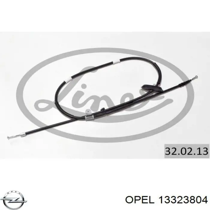 13323804 Opel Трос ручного тормоза задний правый/левый