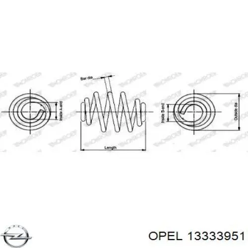 13333951 Opel Пружина подвески задняя