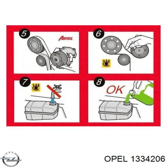 Помпа охлаждения Opel 1334206 цена, от 37.10 USD