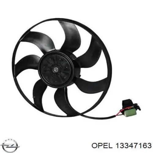 13347163 Opel ventilador elétrico de esfriamento montado (motor + roda de aletas)