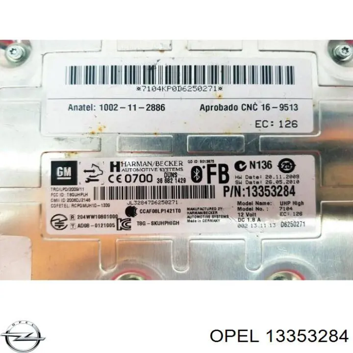 13353284 Opel Блок управление Bluetooth
