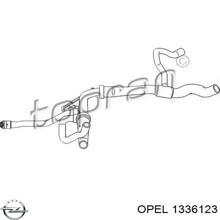 Шланг радиатора, нижний Opel 1336123 цена, от 91.04 USD