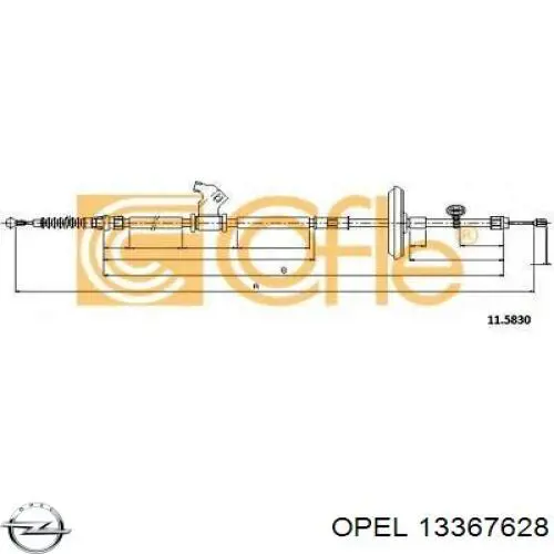 Купить 13367628 Opel Задний правый трос ручника