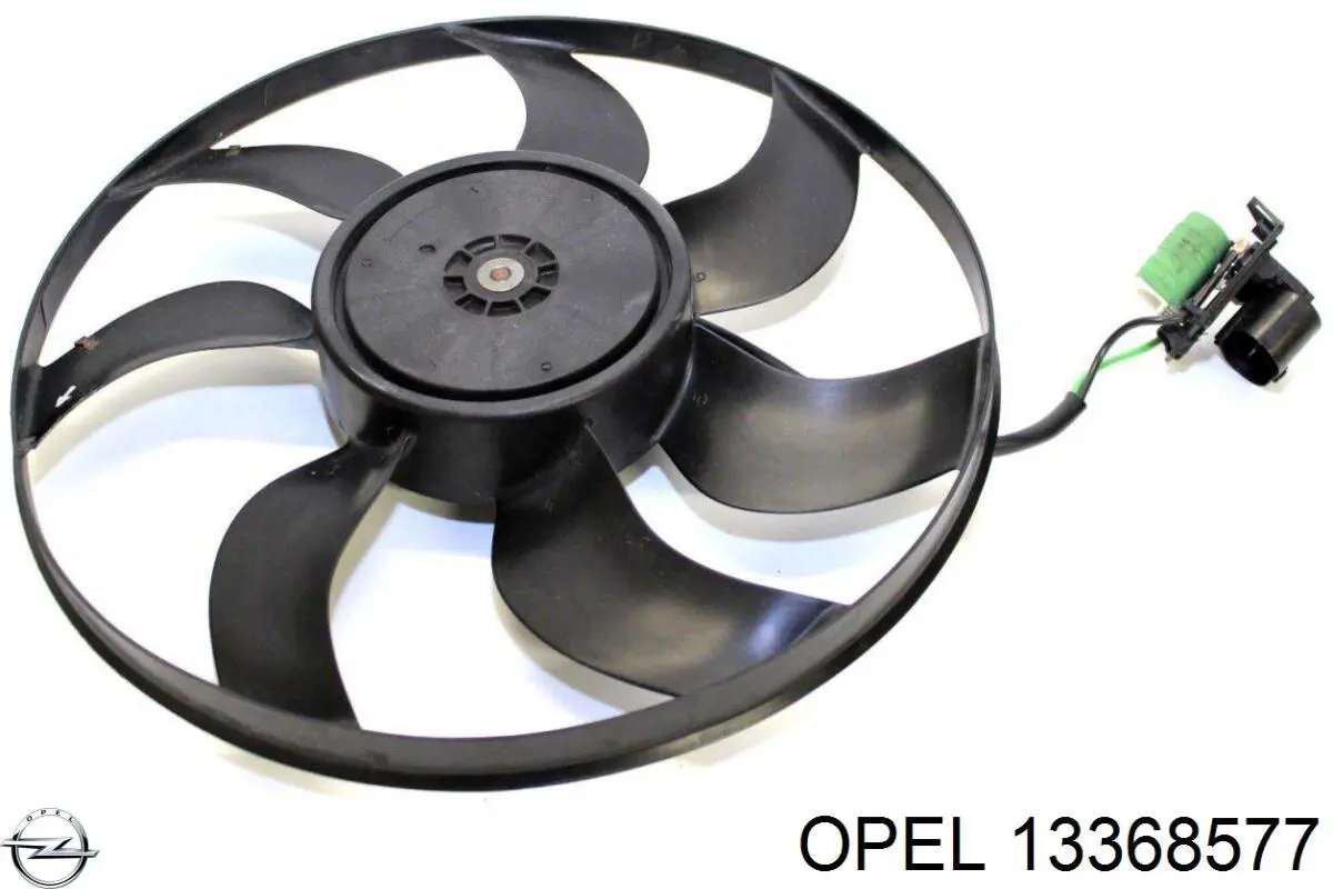 13368577 Opel ventilador elétrico de esfriamento montado (motor + roda de aletas)