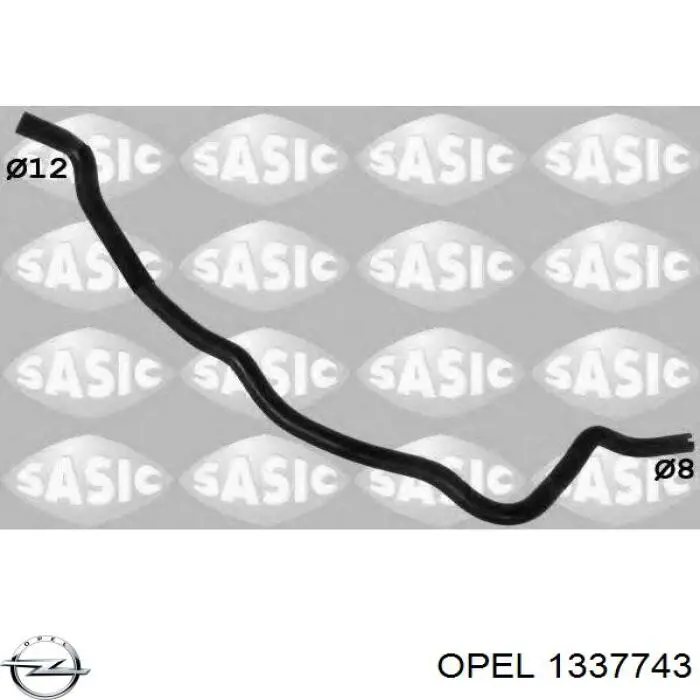 1337743 Opel шланг расширительного бачка нижний