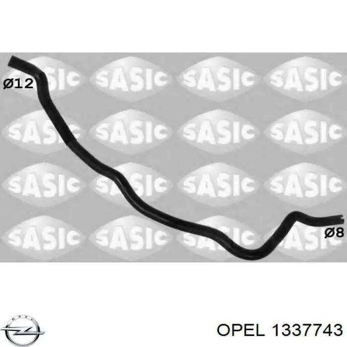 1337743 Opel mangueira inferior do tanque de expansão