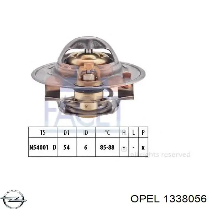 1338056 Opel термостат