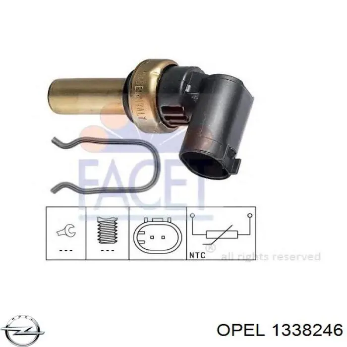 1338246 Opel датчик температуры охлаждающей жидкости