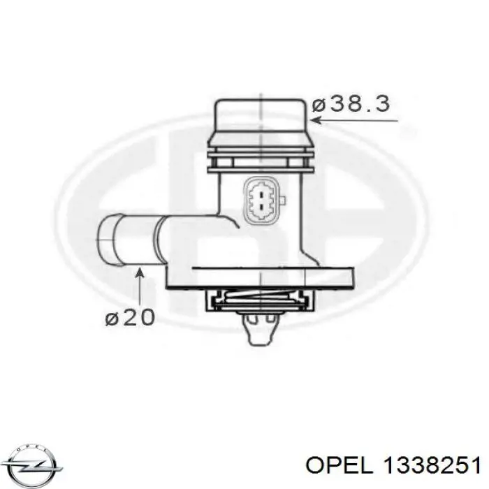 1338251 Opel термостат