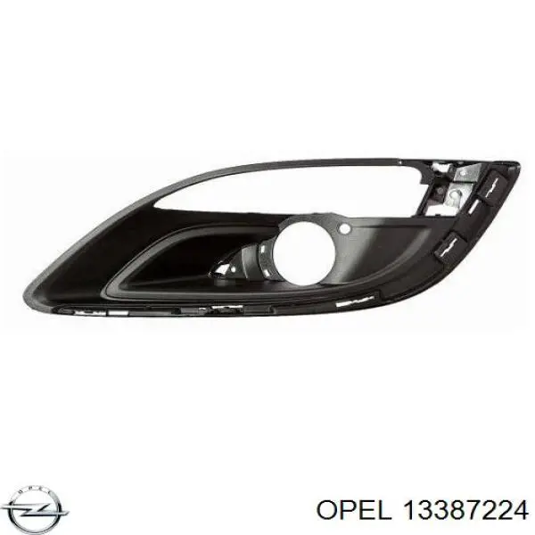 13387224 Opel tampão (grelha das luzes de nevoeiro do pára-choque dianteiro esquerdo)