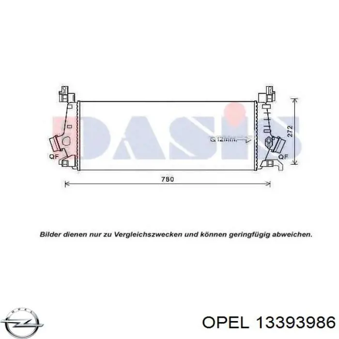 13393986 Opel radiador de intercooler