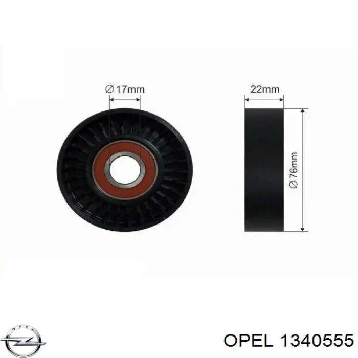 Роликовий модуль натяжителя ремня Opel 1340555 цена, от 46.18 USD