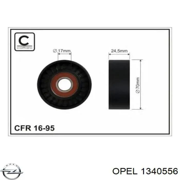 1340556 Opel натяжной ролик
