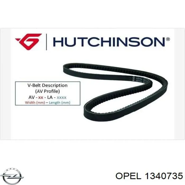 Клиновый ремень Opel 1340735 цена, от 5.16 USD