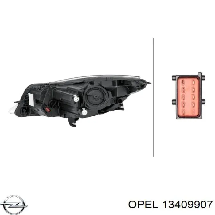 Правая блок фара Opel 13409907 цена, от 713.94 USD