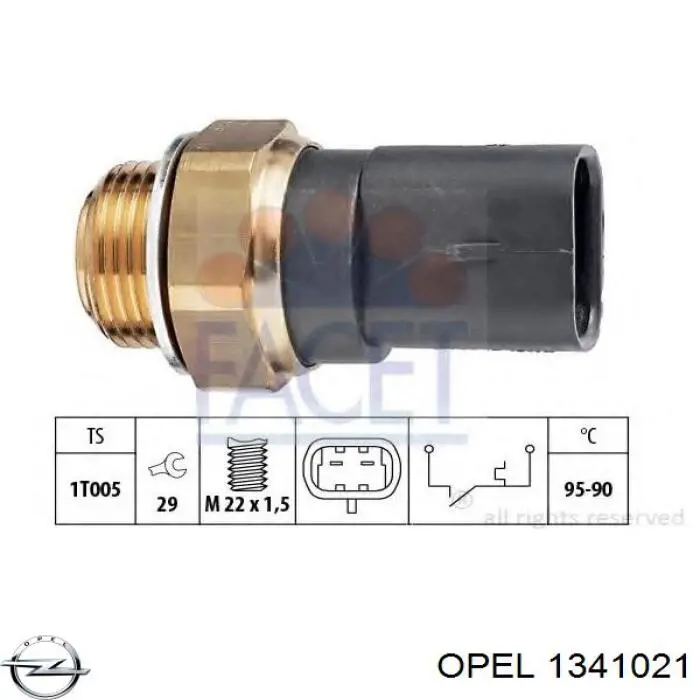 1341021 Opel датчик температуры охлаждающей жидкости