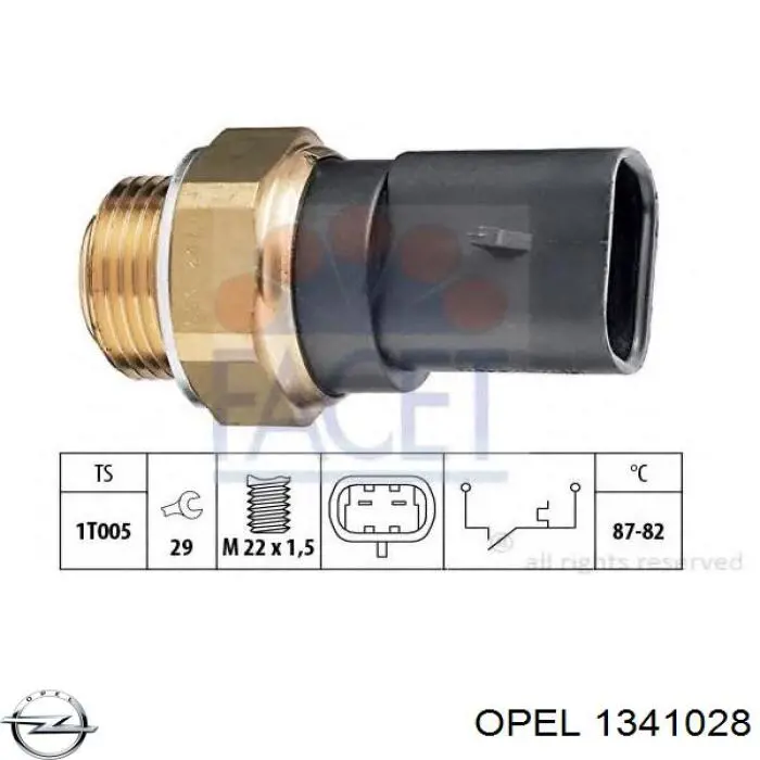1341028 Opel датчик температуры охлаждающей жидкости (включения вентилятора радиатора)