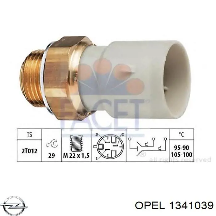 1341039 Opel датчик температуры охлаждающей жидкости (включения вентилятора радиатора)