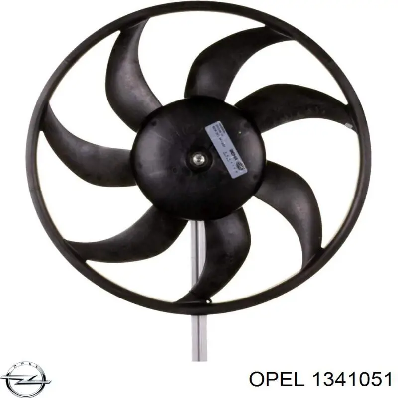 1341051 Opel ventilador elétrico de esfriamento montado (motor + roda de aletas)