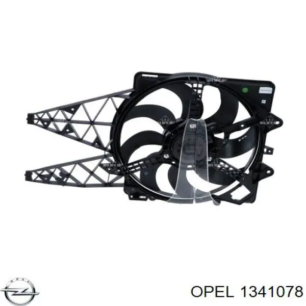 1341078 Opel диффузор радиатора охлаждения, в сборе с мотором и крыльчаткой