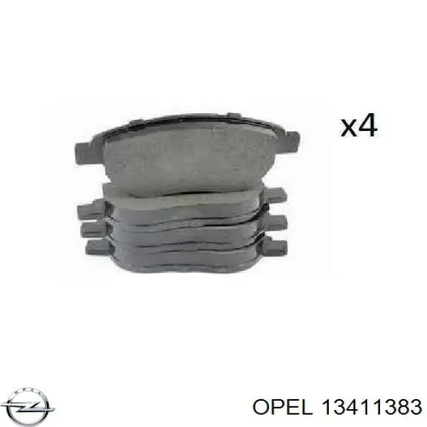 Задние дисковые колодки Opel 13411383