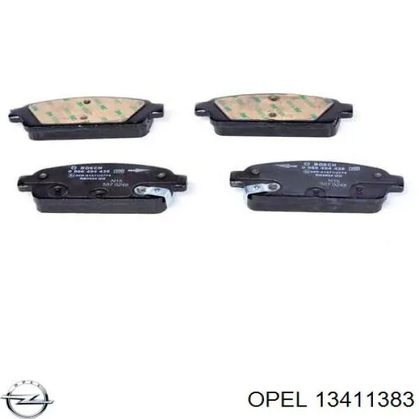 Купить 13411383 Opel Колодки тормозные задние, дисковые