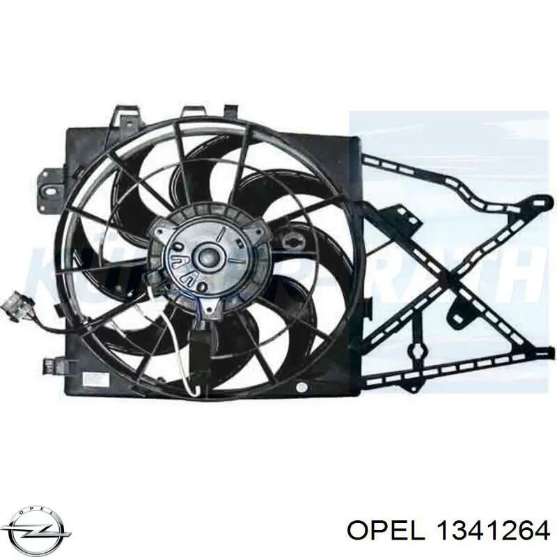 1341264 Opel электровентилятор охлаждения в сборе (мотор+крыльчатка)